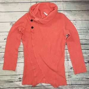 Coral Button-Accent Women's Sweater